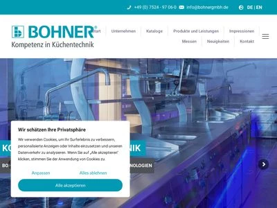 Website von BOHNER Produktions GmbH