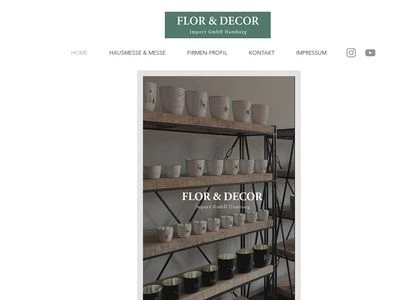 Website von Flor und Decor Import GmbH