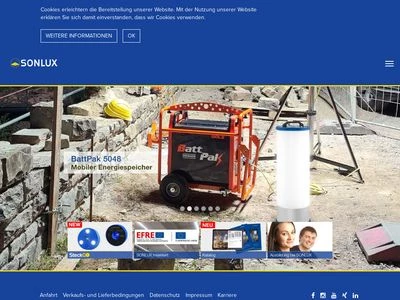 Website von SONLUX Lighting GmbH