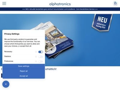 Website von alphatronics GmbH