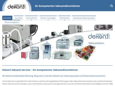Website von Dekont Vakuum Service Erfurt GmbH