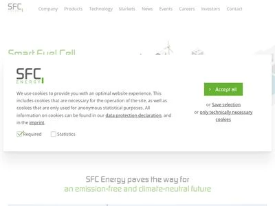Website von SFC Energy AG