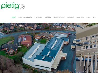 Website von Pietig Lagertechnik GmbH