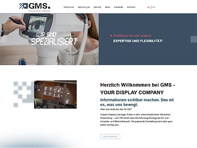 Website von GMS - Gesellschaft für Module und Display Systeme mbH