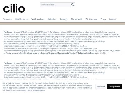 Website von cilio tisch-accessoires GmbH