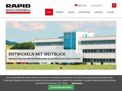 Website von RAPID Maschinenbau GmbH