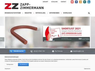 Website von ZAPP-ZIMMERMANN GmbH