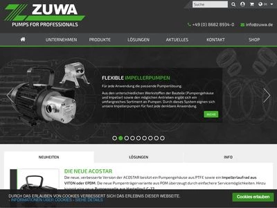 Website von ZUWA-Zumpe GmbH