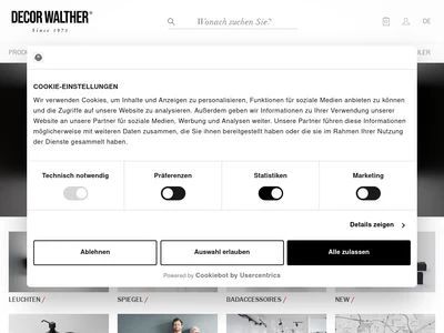 Website von DECOR WALTHER  Einrichtungs GmbH