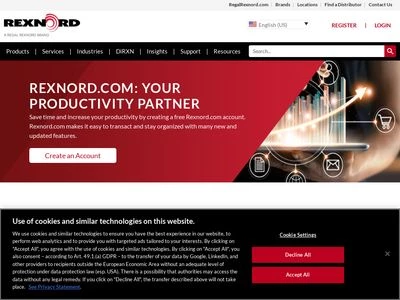 Website von Rexnord Industries, LLC