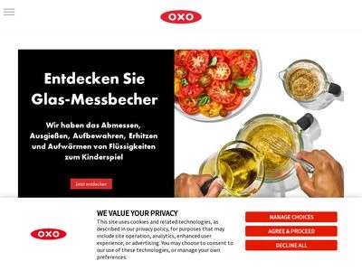 Website von OXO Kaz Europe Sàrl