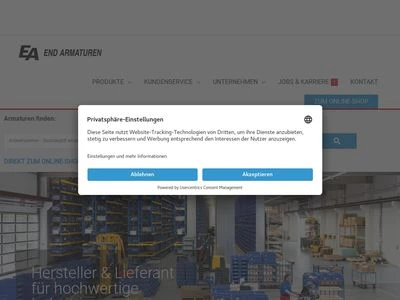 Website von END-Armaturen GmbH & Co. KG