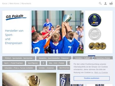 Website von GS Pokale GmbH