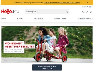 Website von HABA Sales GmbH & Co. KG