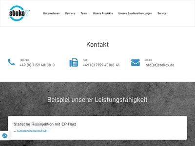 Website von StekoX® GmbH Abdichtungstechnik