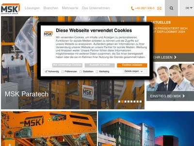 Website von MSK Verpackungs-Systeme GmbH