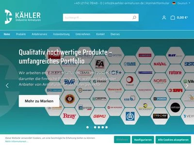 Website von KÄHLER GmbH Armaturen