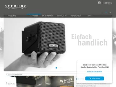 Website von SEEBURG acoustic line Produktions- und Vertriebs GmbH