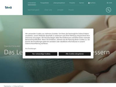 Website von TEVA GmbH