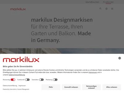 Website von markilux GmbH + Co. KG