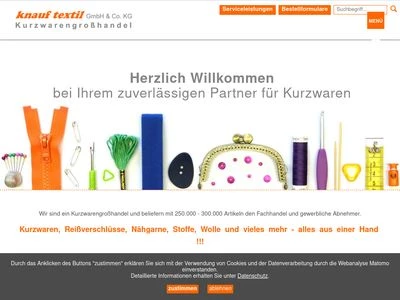Website von knauf textil GmbH & Co. KG