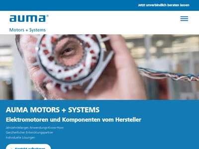 Website von AUMA Motors + Systems GmbH