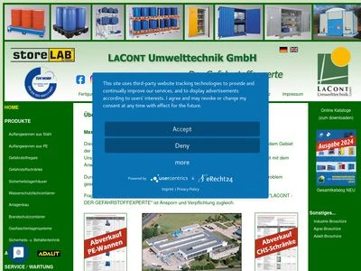 Website von LACONT Umwelttechnik GmbH