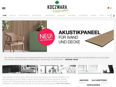 Website von Koczwara Vertriebs GmbH