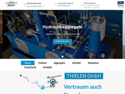 Website von Thielen-Hydraulik GmbH
