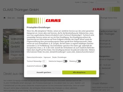 Website von CLAAS Thüringen GmbH