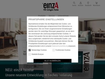 Website von einzA Farben GmbH & Co KG