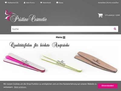 Website von Pristine-Cosmetic