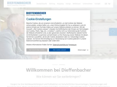 Website von Dieffenbacher GMBH Maschinen- und Anlagenbau