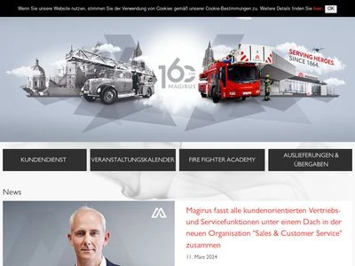 Website von Magirus GmbH