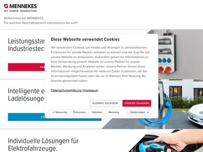 Website von MENNEKES Elektrotechnik GmbH & Co. KG