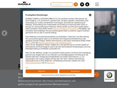 Website von DURABLE Hunke & Jochheim GmbH & Co. KG