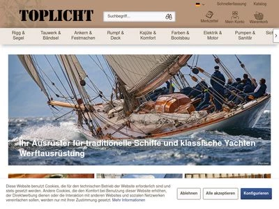 Website von Toplicht GmbH