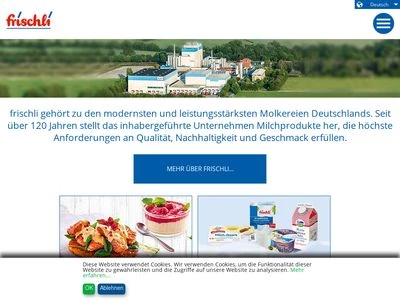 Website von frischli Milchwerke GmbH