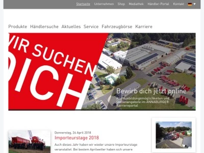 Website von Annaburger Nutzfahrzeug GmbH