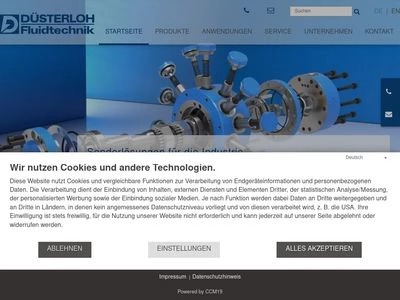 Website von Düsterloh Fluidtechnik GmbH