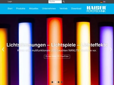 Website von Kaiser Fototechnik GmbH & Co.KG