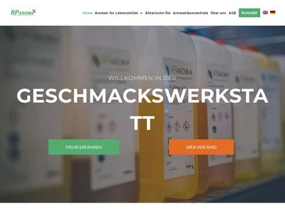 Website von RPARoma Die Geschmackswerkstatt GmbH
