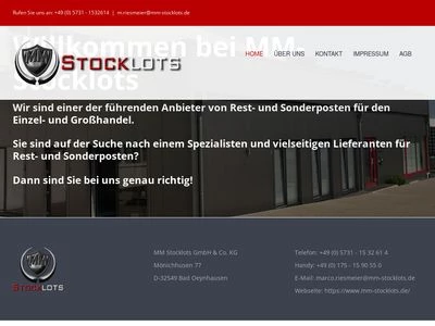 Website von MM Stocklots GmbH & Co.KG