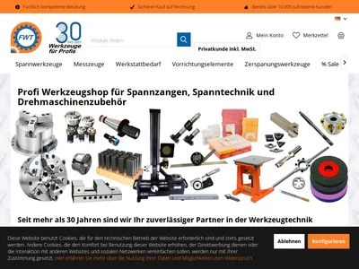 Website von FWT GmbH Feinwerktechnik Bingen