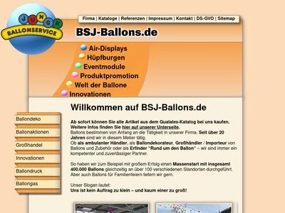 Website von Ballonservice Jungk Verkaufsförderungs GmbH