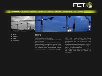 Website von FET Feltz-Elastomer-Technologie GmbH