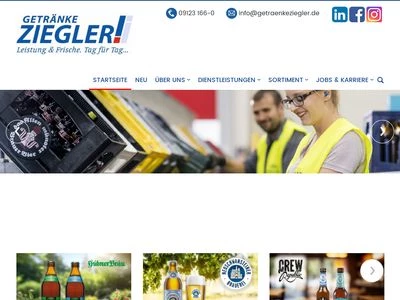 Website von Getränke Ziegler GmbH