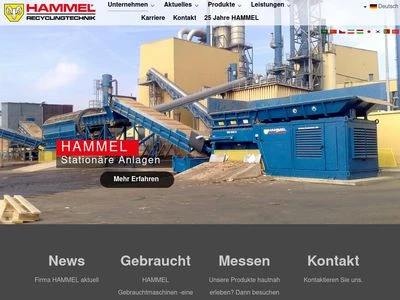 Website von HAMMEL Recyclingtechnik GmbH