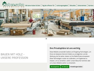 Website von Huber & Sohn GmbH & Co. KG
