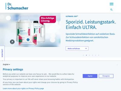 Website von Dr. Schumacher GmbH